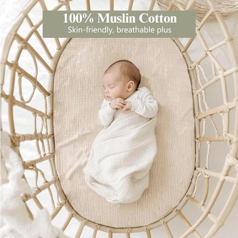 Coreeky 3 Pack Muslin Changing Pad Covers for Girl Boy, 100% Soft Cotton Changing Table Cover, Breathable Baby Nursery Diaper Chang Pad Sheets (Pistachio) - Image 5